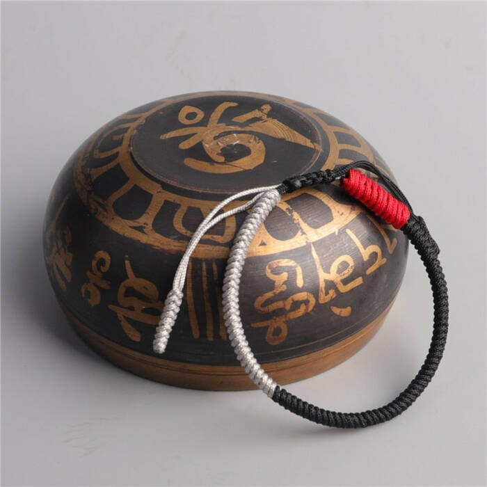 Tibetan Handmade Lucky Bracelet - Black-Silver-Red