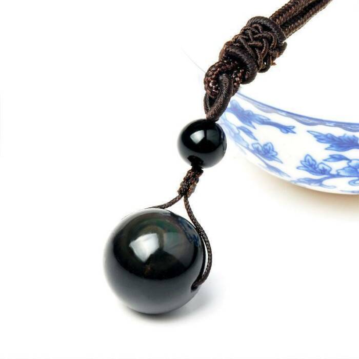 STRESS-FREE AND PROTECTION OBSIDIAN NECKLACE