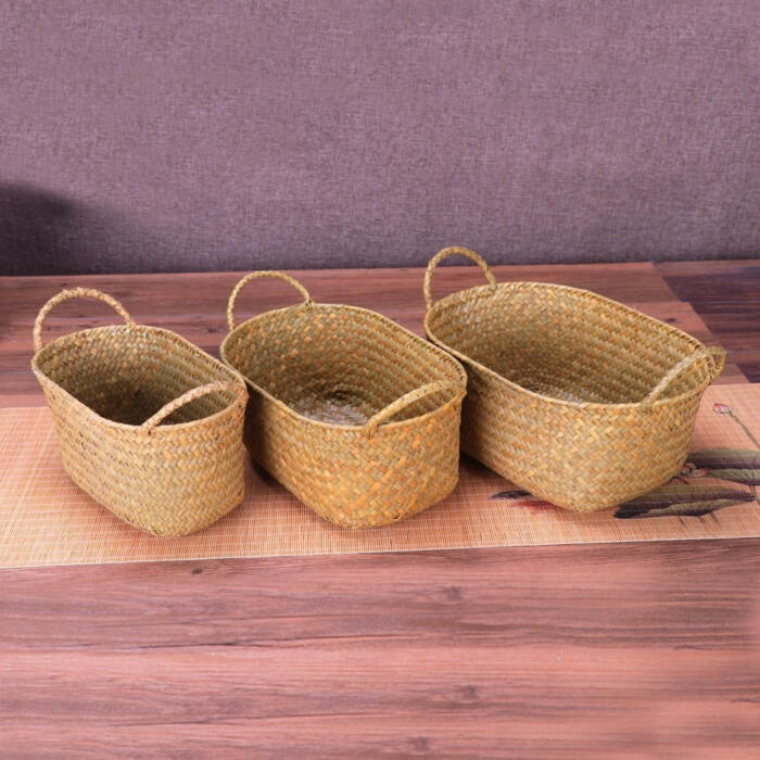 Df 121 Wicker Weaving Storage Basket Handmade Rattan