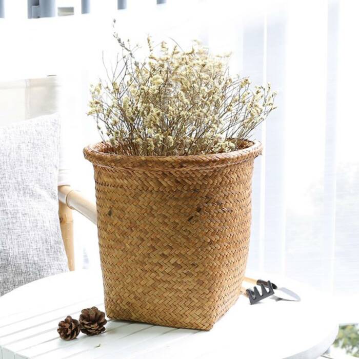 Df 124 Seaweed Basket Rattan Flower Pot Planter Woven