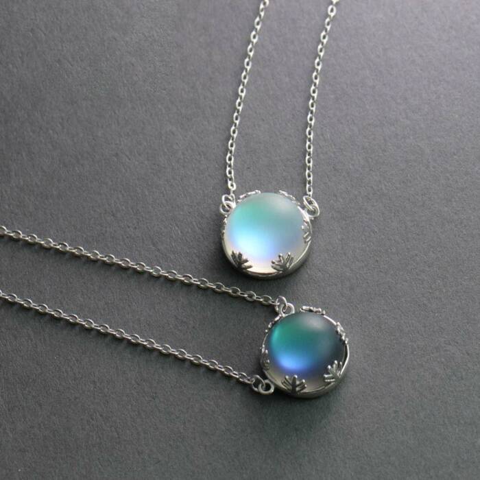 Thaya 55cm Aurora Pendant Necklace Halo Crystal Gemstone s925 Silver Scale Light Necklace for Women Elegant Jewelry Gift