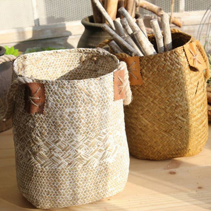 Df 125 Natural Woven Seagrass Belly Storage Basket