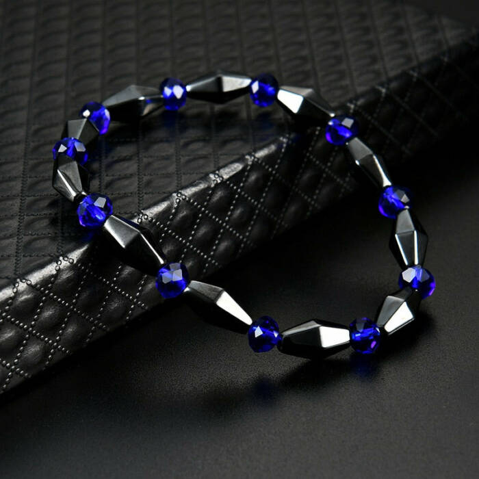 Magnetic Therapy Bracelet - Black and Cobalt Blue