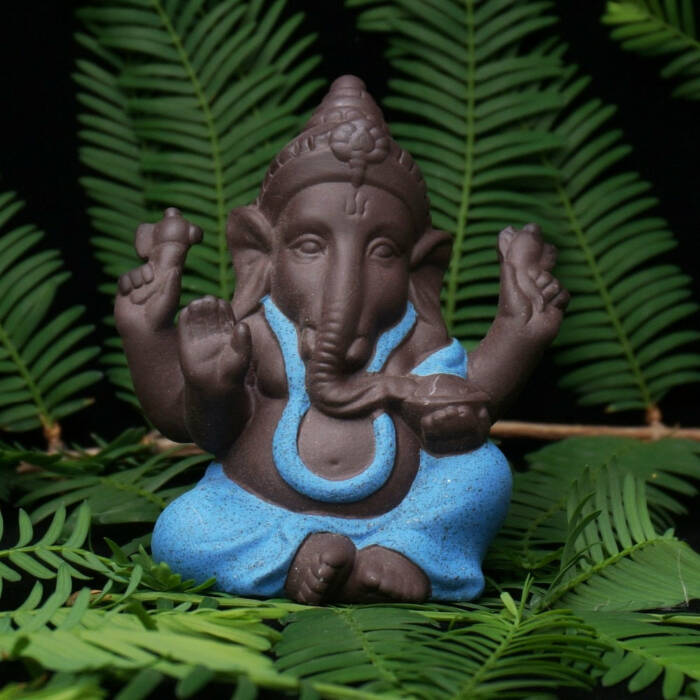 Buddha Statues in Ceramic with Elephant God Figurines