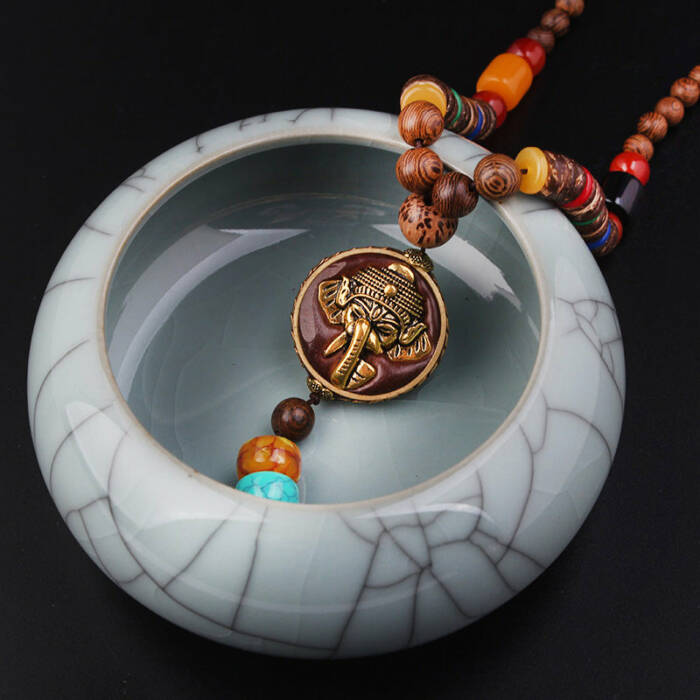 fashion evade gold Egypt elephant ethnic necklace,stones  plate Nepal jewelry,handmade sandalwoods vintage India necklace