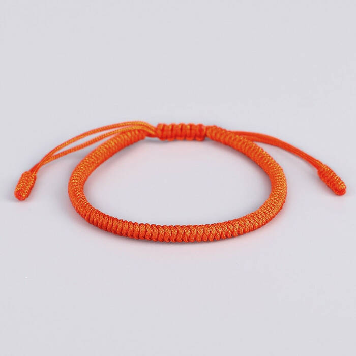 Tibetan Handmade Lucky Bracelet - Papaya Orange