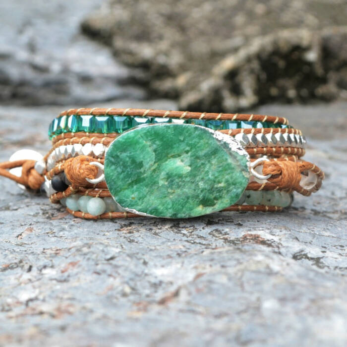 Rough Amazonite Wrap Bracelet