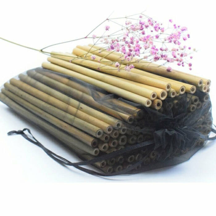 Df 146 2Pcs/Set Organic Bamboo Straw Reusable Straw