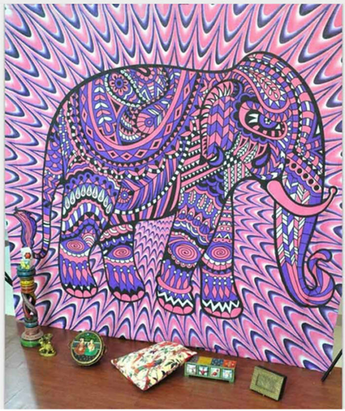 Df 85/9 Bohemian Mandala Tapestry - Pink Elephant