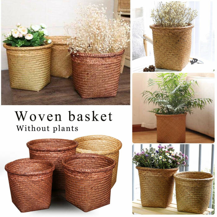 Df 124 Seaweed Basket Rattan Flower Pot Planter Woven