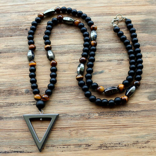 Trinity of Knowledge, Love and Awareness Hematite Necklace