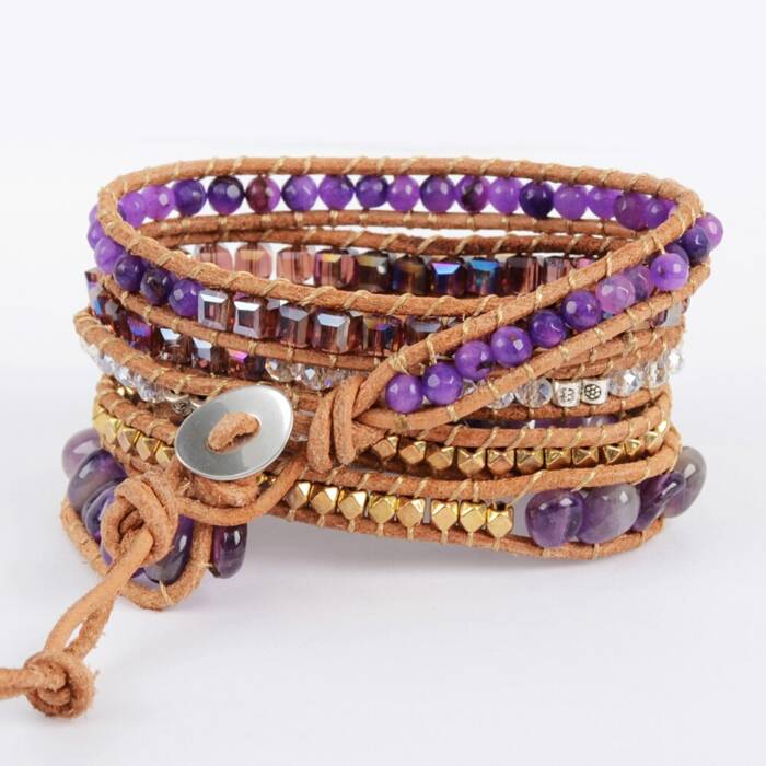 Violet Soul Amethysts 5 Strands Bracelet