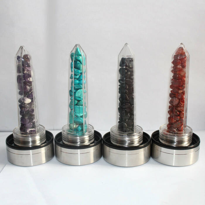 Wand Point Healing Crystal Water Bottle