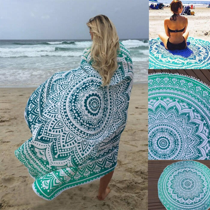Df 74 Bohemian Round Beach Towels Blanket - 3 Colors