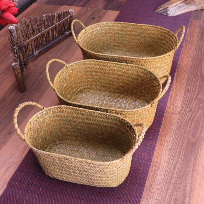 Df 121 Wicker Weaving Storage Basket Handmade Rattan