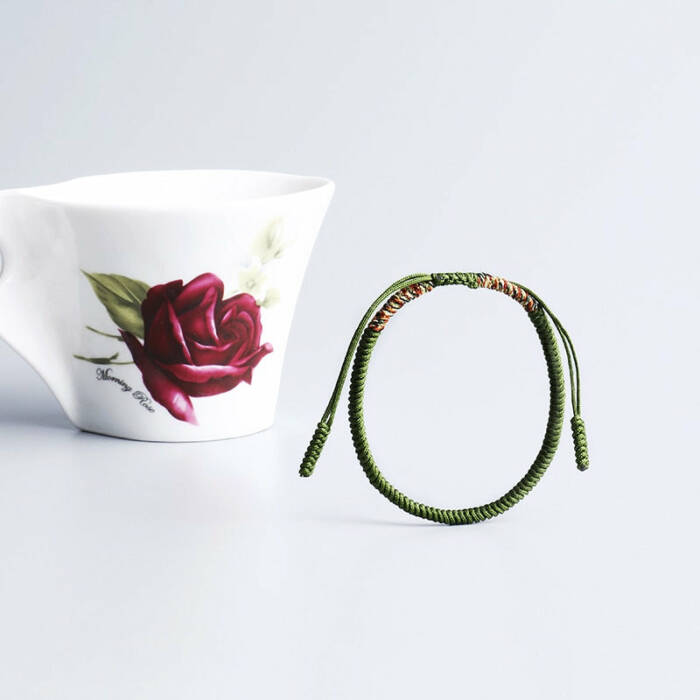 Tibetan Handmade Lucky Bracelet - Multi Golden & Emerald Green
