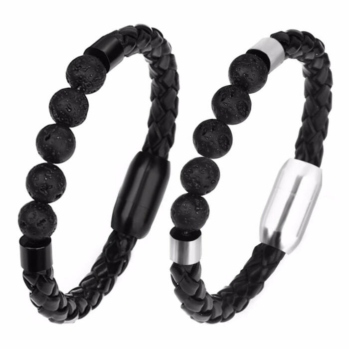 Leather Bracelet Chakra Stone Beads Bracelet