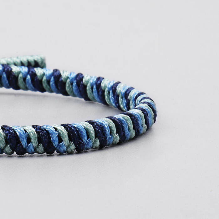 Tibetan Handmade Lucky Bracelet - Deep Blue & Light Blue