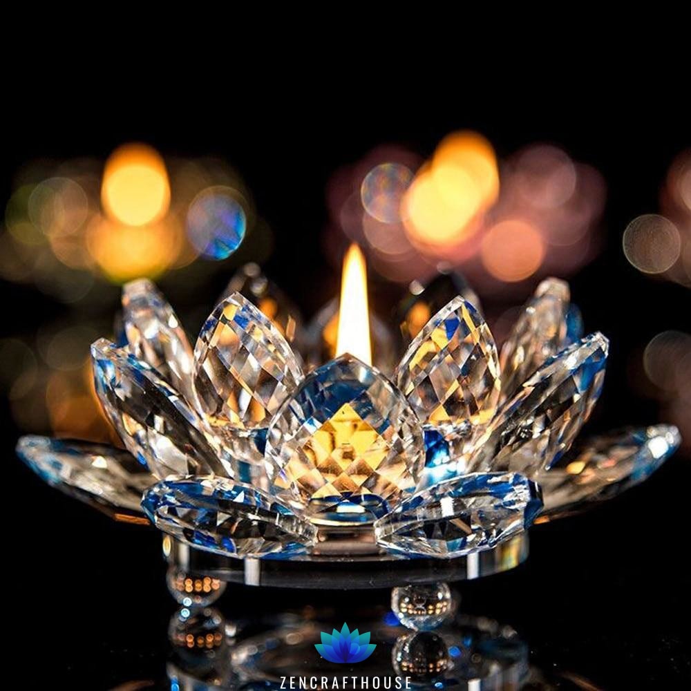 Df 46 Crystal Lotus Candle Holder - 7 Colors