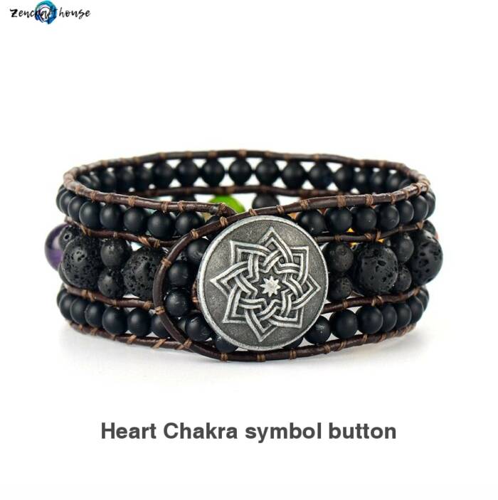 7 Chakra Leather Wrap Bracelet